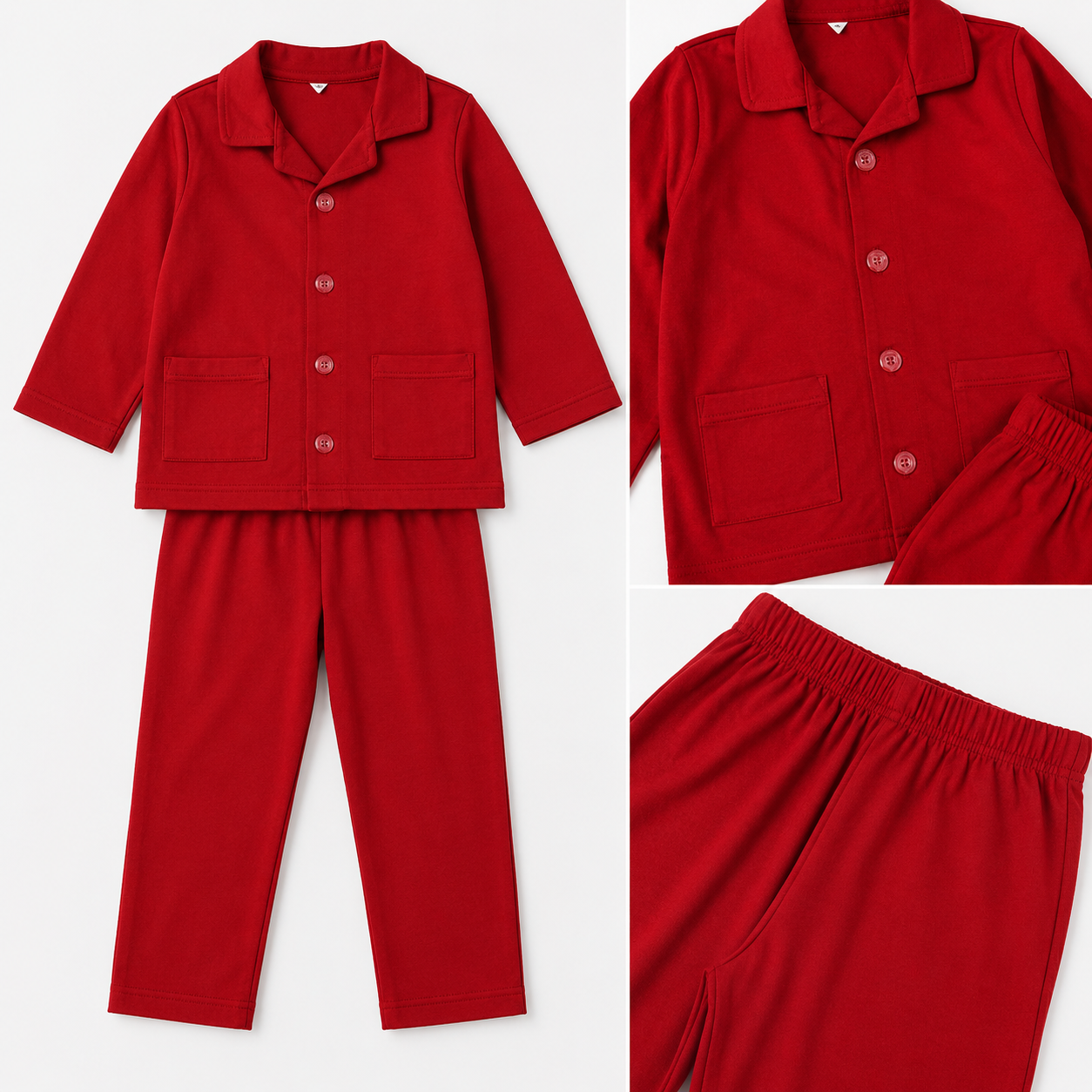 Premium Soft Cotton Night Suit – Red