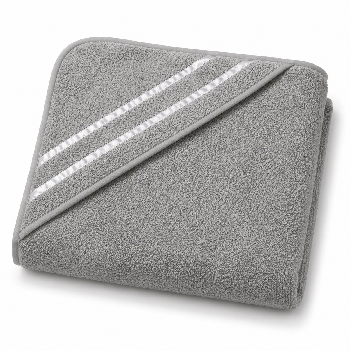 Soft Grey Hooded Baby Bath Towel – 30 × 29 Inches