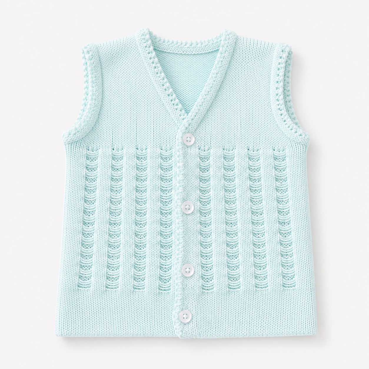 Baby Woolen Knit Vest – Mint blue