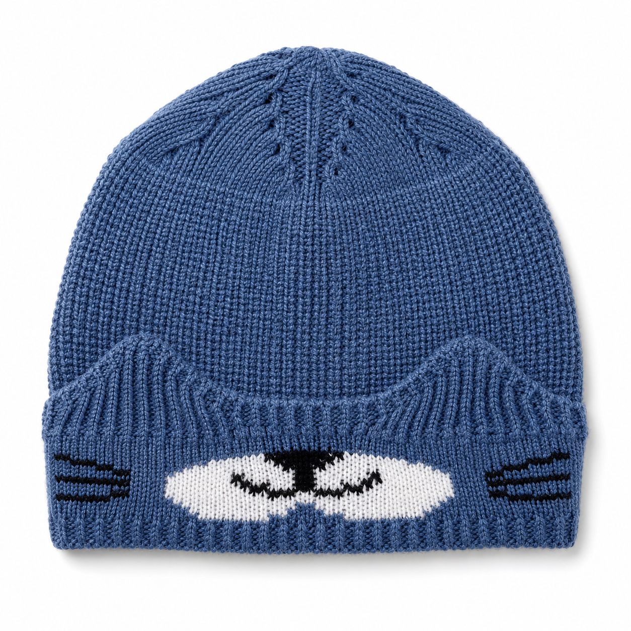 Blue Cat Face Knitted Baby Cap