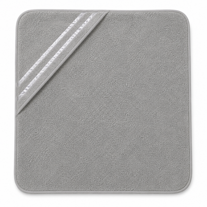 Soft Grey Hooded Baby Bath Towel – 30 × 29 Inches