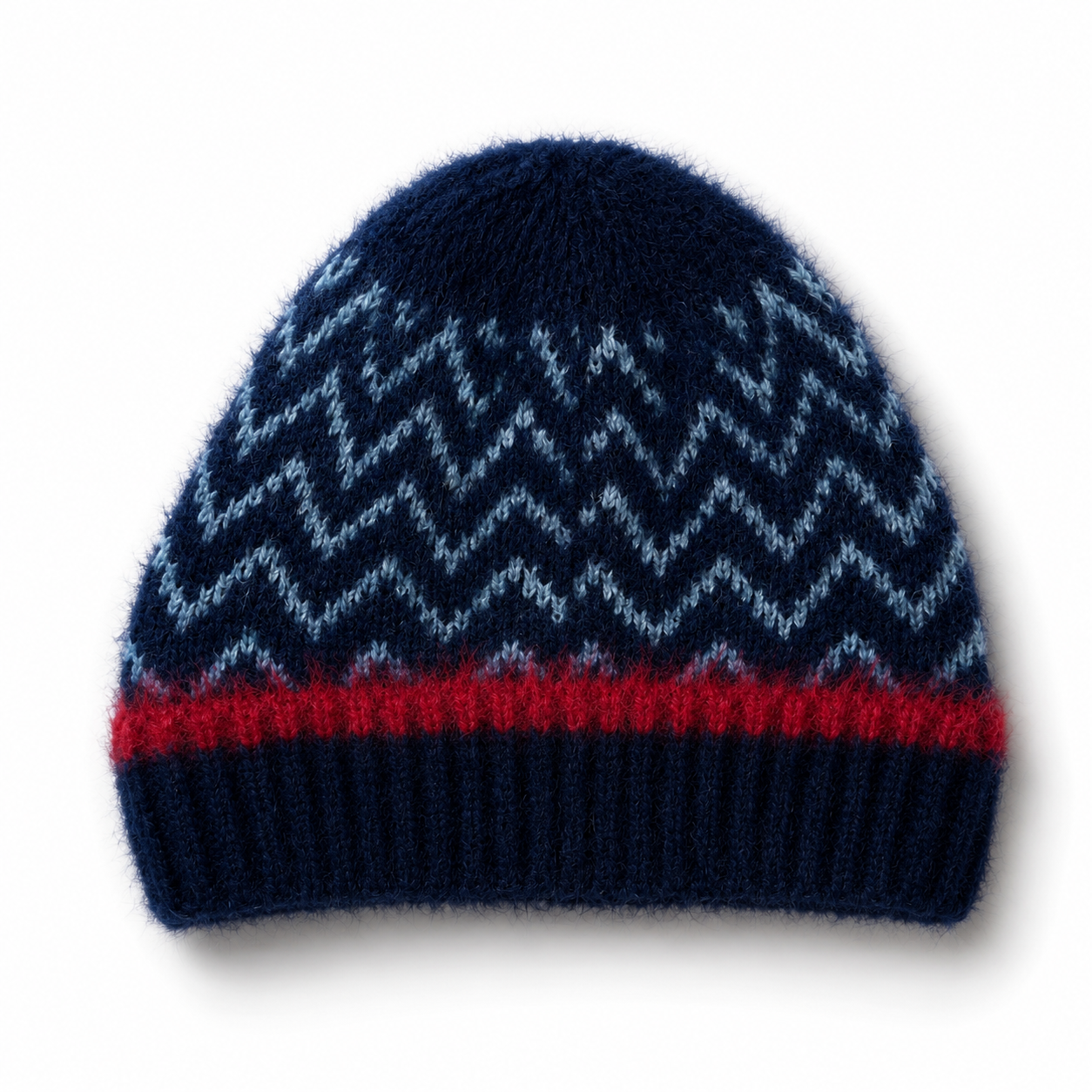 Navy Patterned Baby Winter Cap