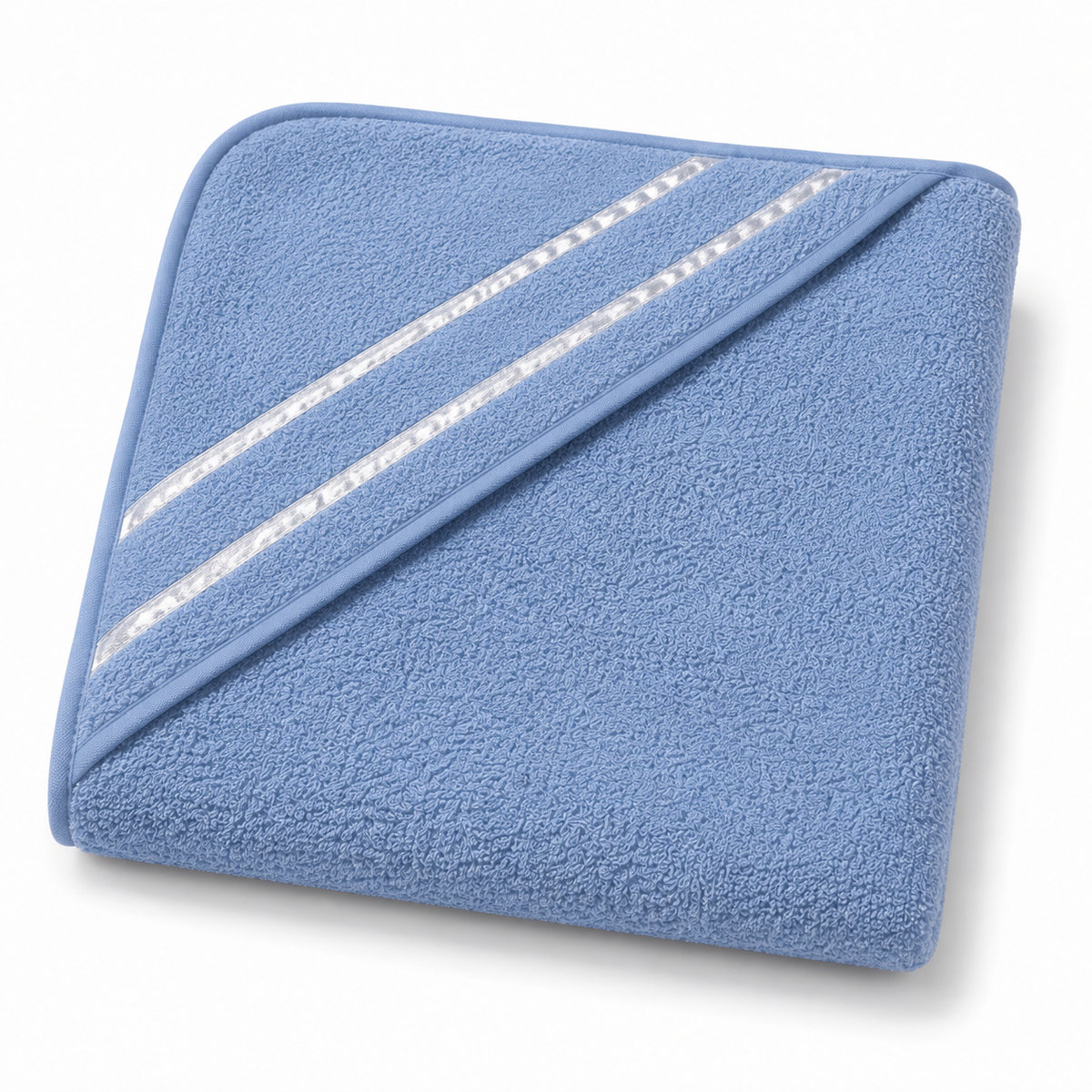 Dusty Blue Hooded Baby Bath Towel – 30 × 29 Inches