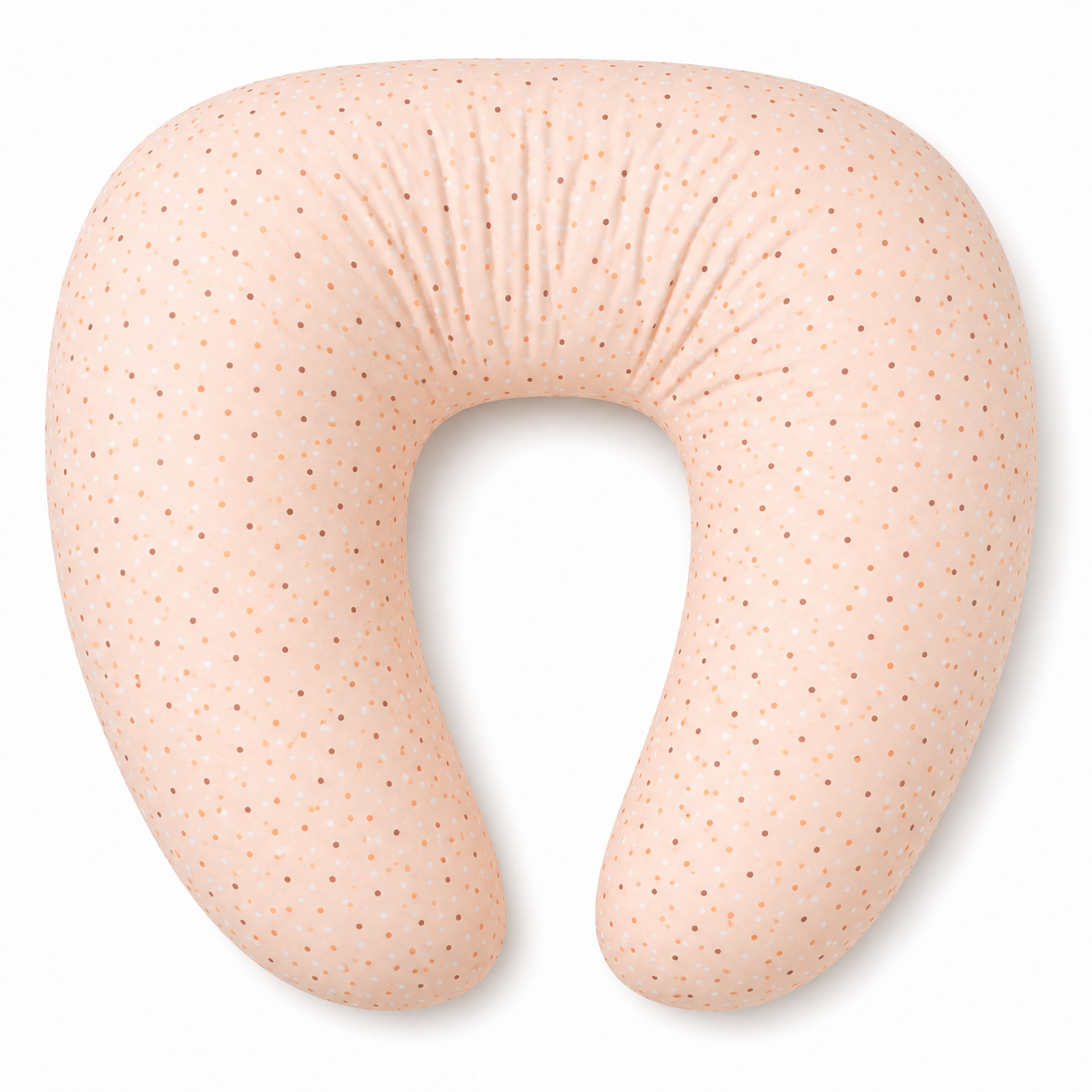 Baby Peach Polka Dot Baby U-shaped Feeding Pillow