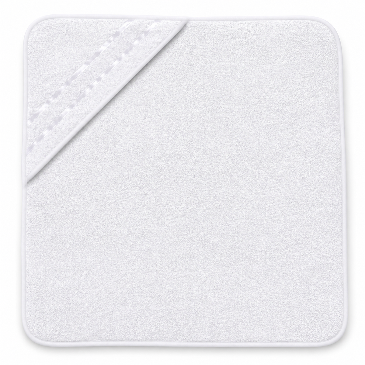 Classic White Hooded Baby Bath Towel – 30 × 29 Inches