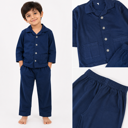 Premium Soft Cotton Night Suit Navy blue