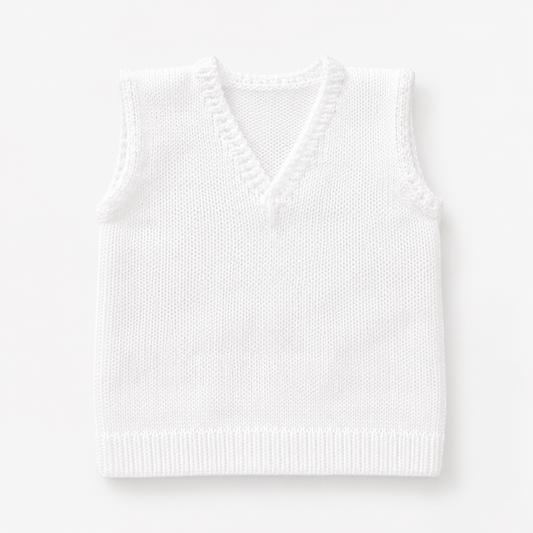 Classic Baby Woolen Vest – White