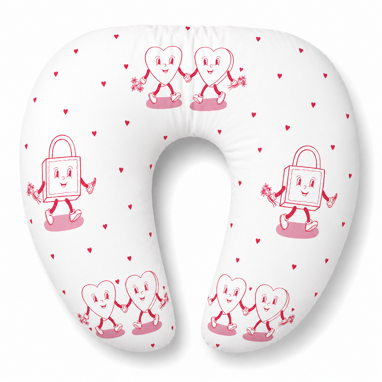 Sweet Hearts Baby U-Shaped Feeding Pillow