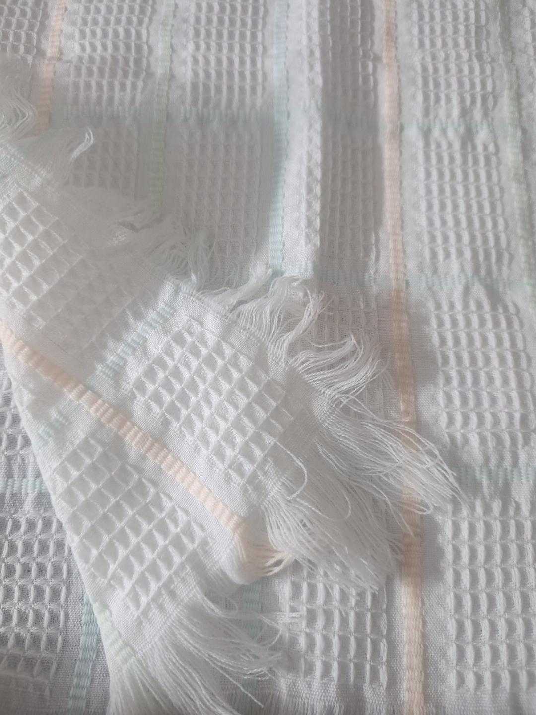 Waffle Knit Baby Muslin Wrapping Blanket – Pastel Stripe