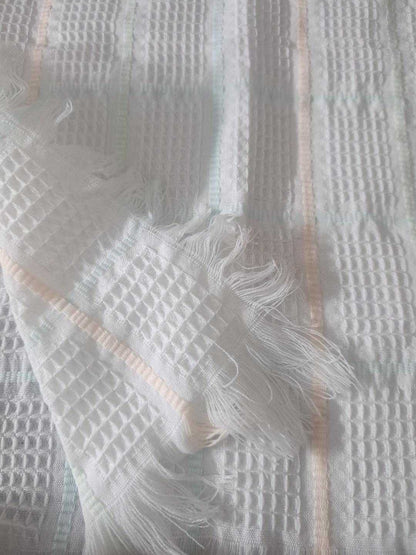 Waffle Knit Baby Muslin Wrapping Blanket – Pastel Stripe