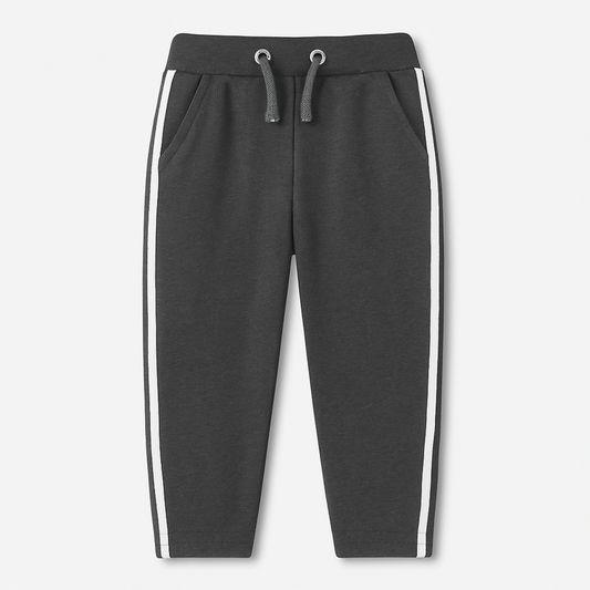Kids Charcoal Trousers with White Stripes – Cool & Casual