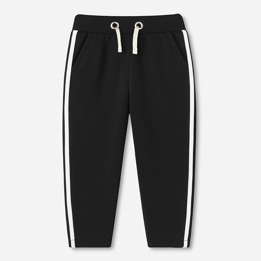 Kids Black Trousers with White Stripes – Sleek & Comfortable