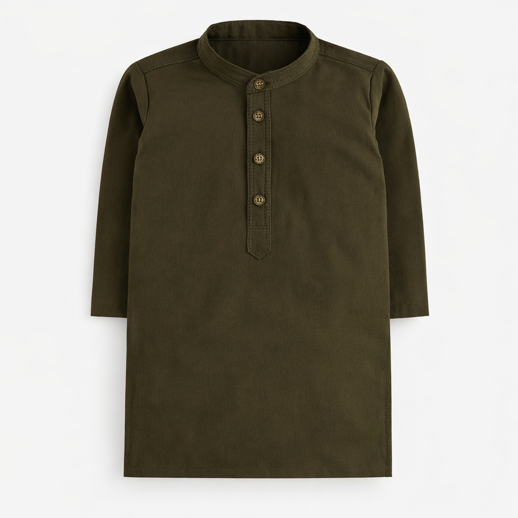Khaki Green Boys' Kurta