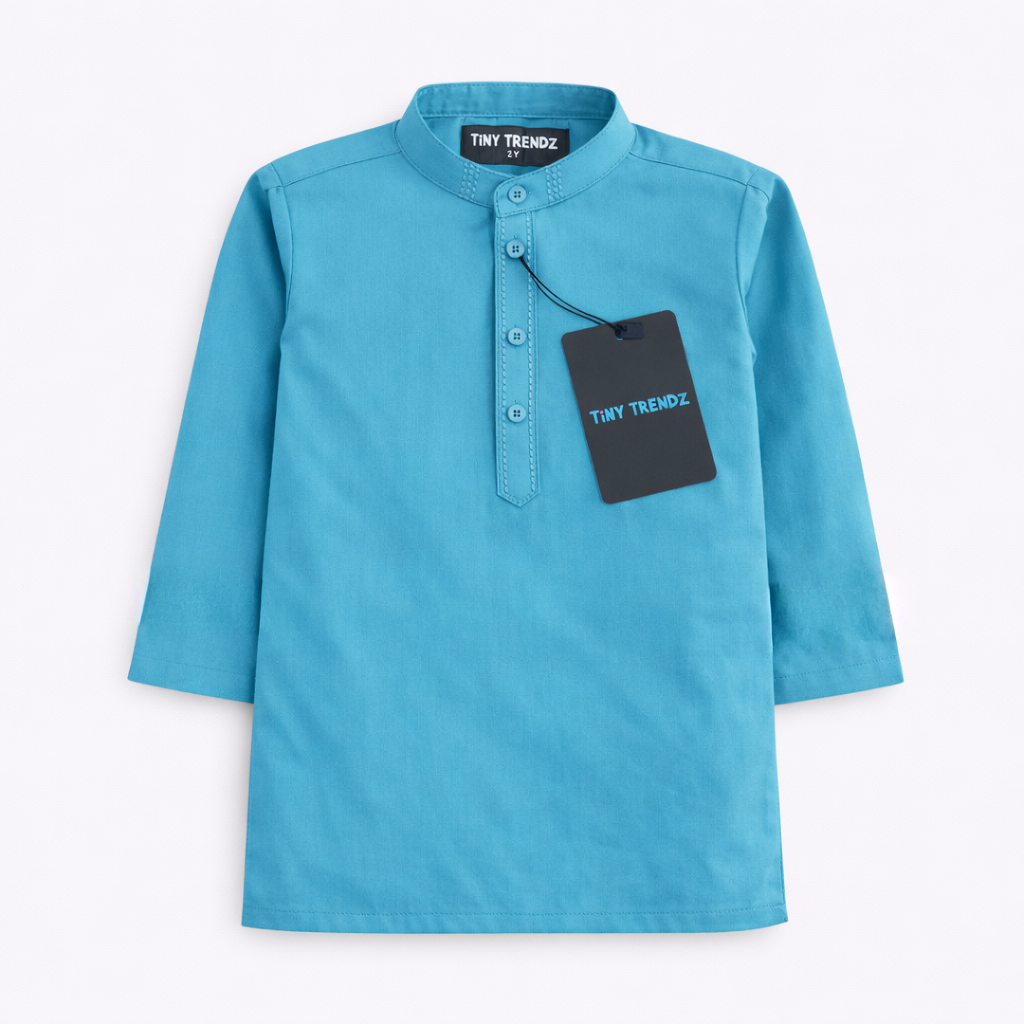 Teal Grace collar Cotton Kurta