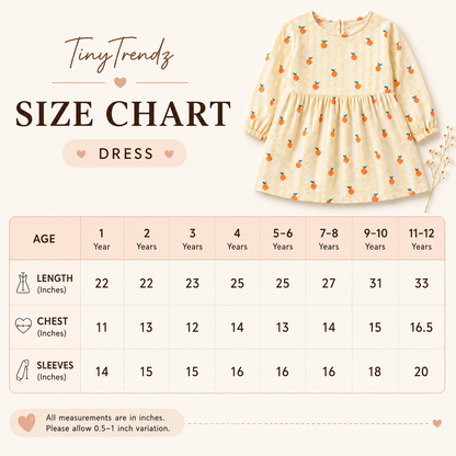 Sunshine Citrus Girls Cotton Frock