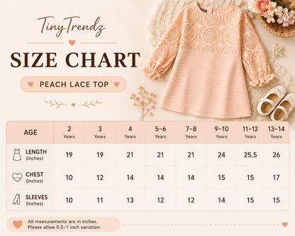 Peachy Lace Elegance Girls Dress – Premium Embroidered Party Wear