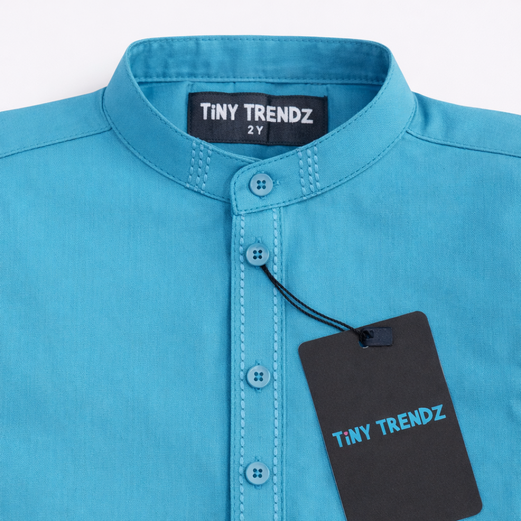 Teal Grace collar Cotton Kurta