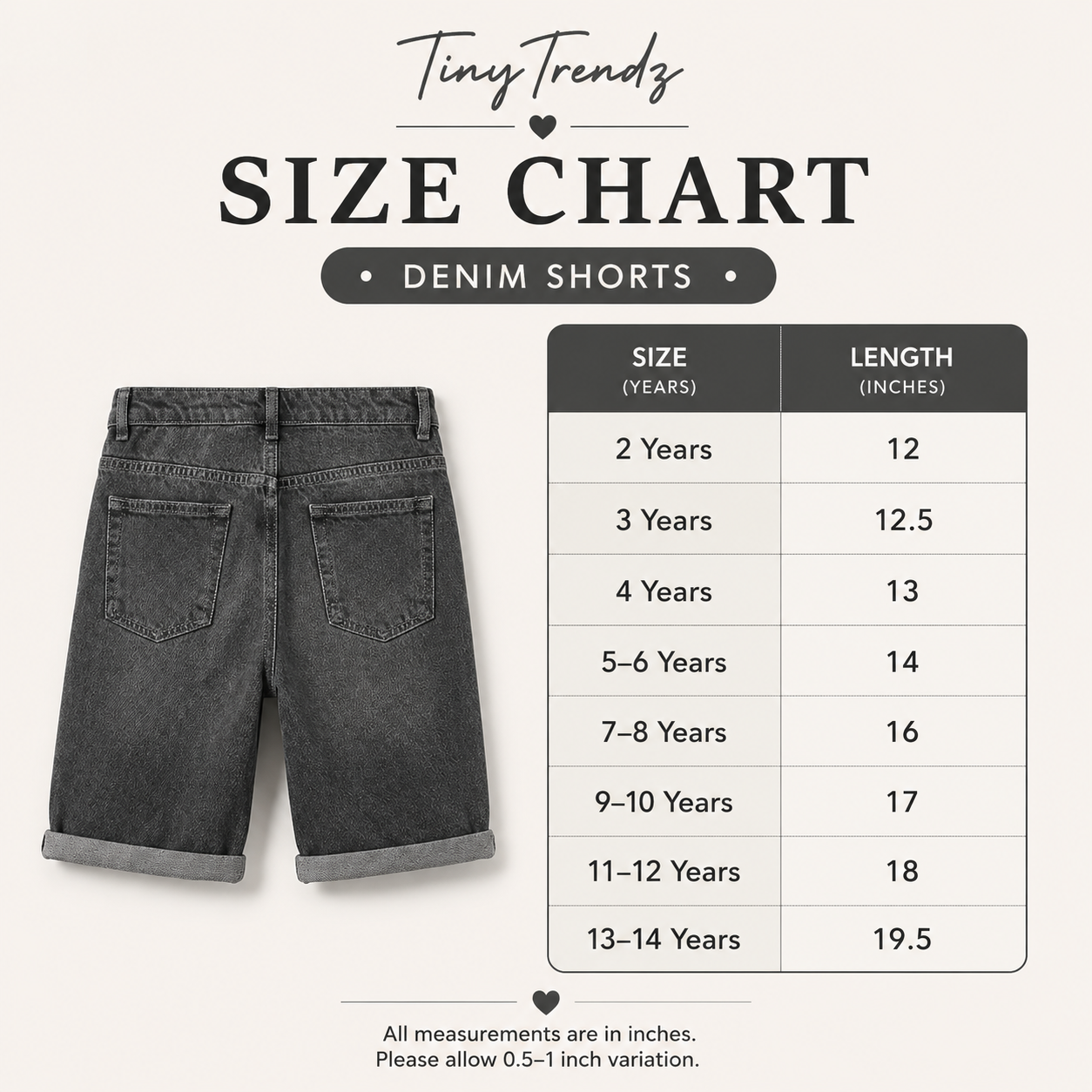 Washed Grey Denim Shorts