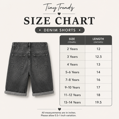 Washed Grey Denim Shorts