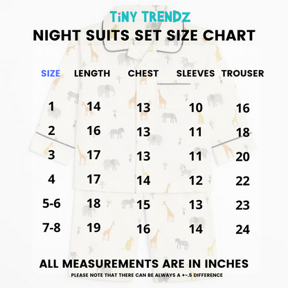 Construction Truck Print Cotton Full-Sleeve Night Suit