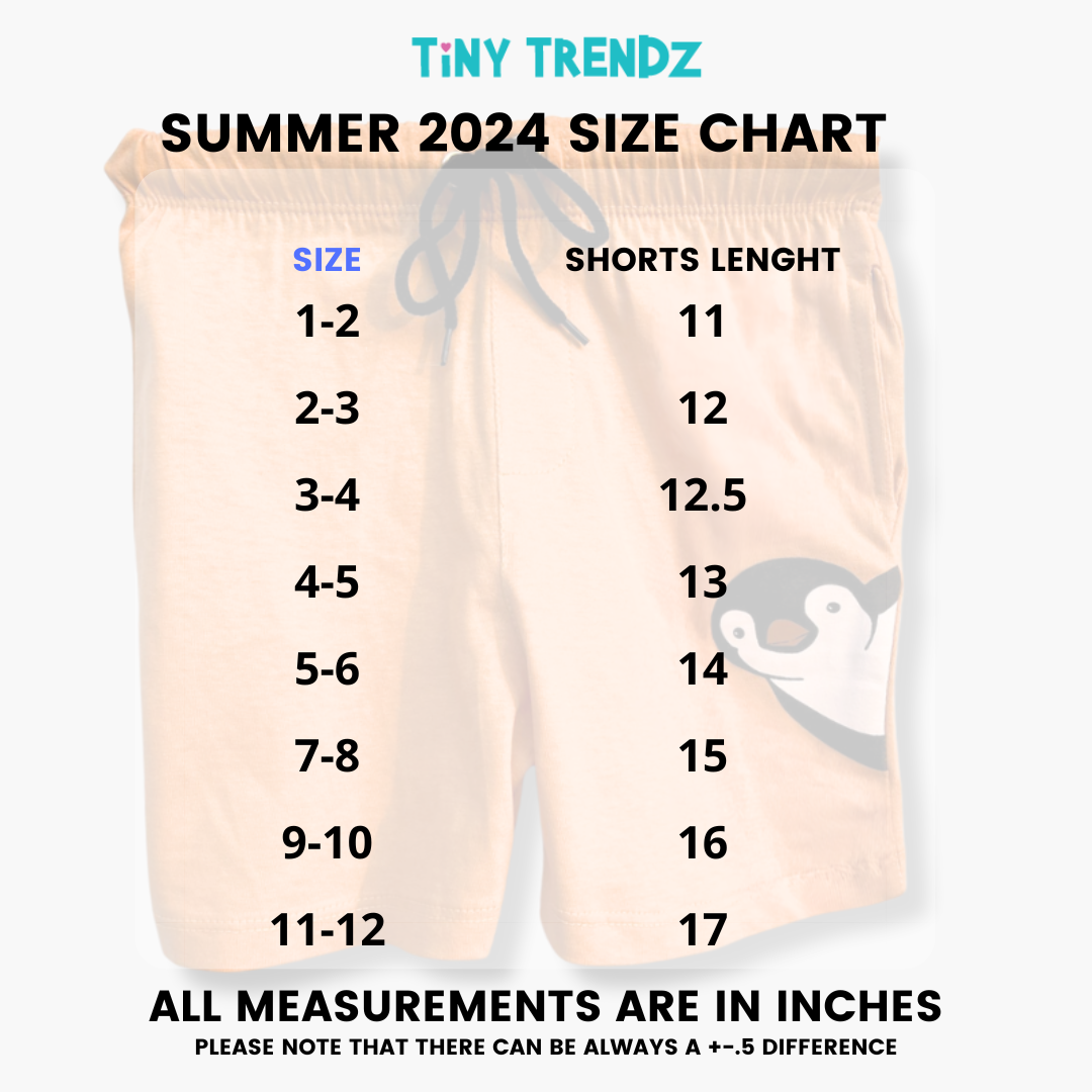 Kids Cotton Shorts Peek-a-Boo Penguin (Mustard yellow)