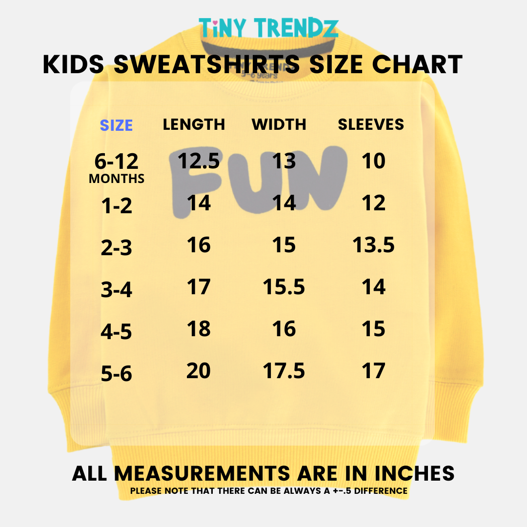 Kids sweatshirt sizes hotsell