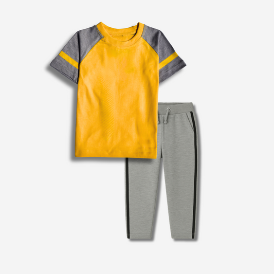Yellow & gray Combo (Tee+Trouser)