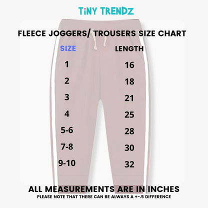 Blush Pink Fleece Joggers with White Side Stripes – TinyTrendz