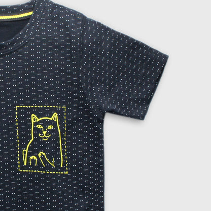Kids - Naughty Cat Tee (Black)